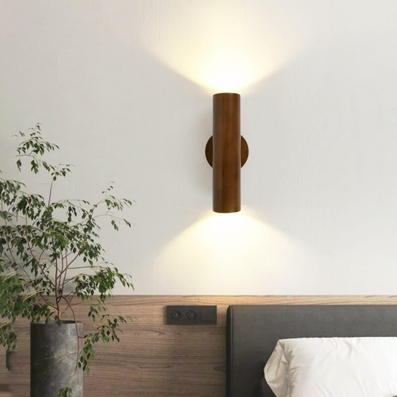 Applique Murale À Led À Double Tête En Bois Massif, Moderne, Simple Et Chaleureuse