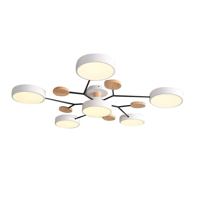 Plafonnier Semi-Encastré À Led De Style Scandinave Contemporain En Forme De Branche De Molécule Ronde Pour Le Salon