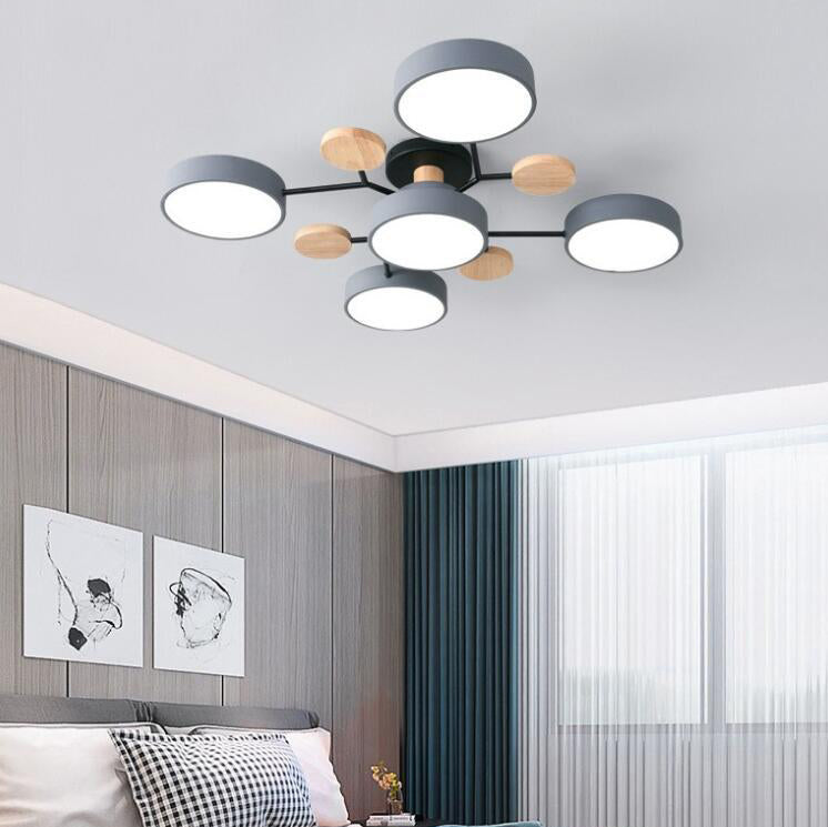 Plafonnier Semi-Encastré À Led De Style Scandinave Contemporain En Forme De Branche De Molécule Ronde Pour Le Salon