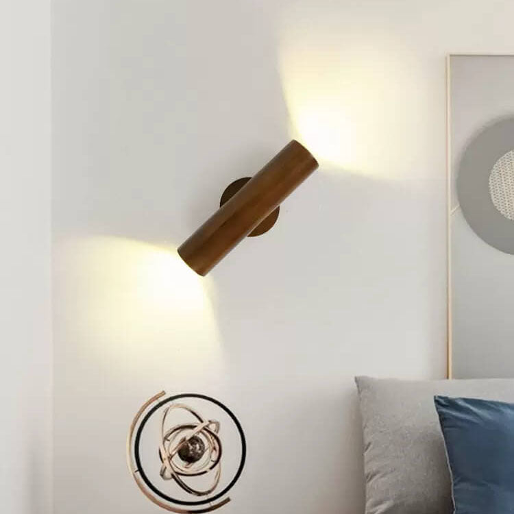 Applique Murale À Led À Double Tête En Bois Massif, Moderne, Simple Et Chaleureuse