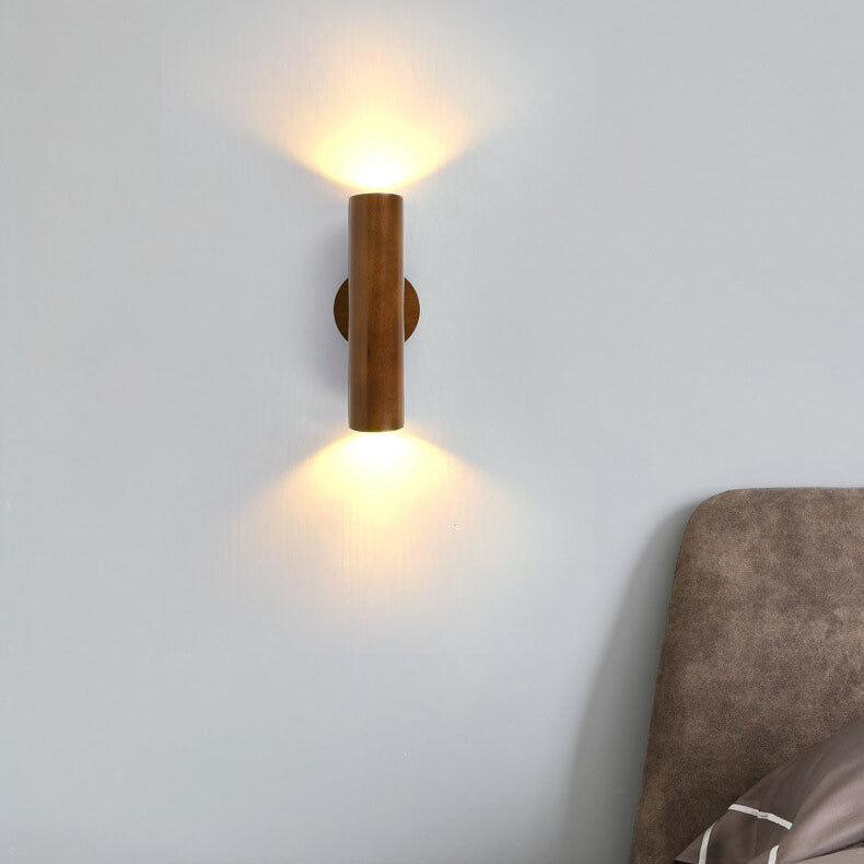 Applique Murale À Led À Double Tête En Bois Massif, Moderne, Simple Et Chaleureuse