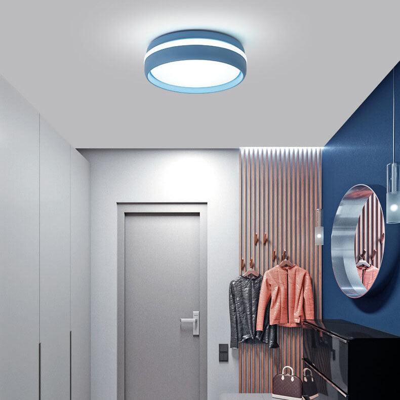 Plafonnier Led Encastré Rond Créatif En Fer Macaron