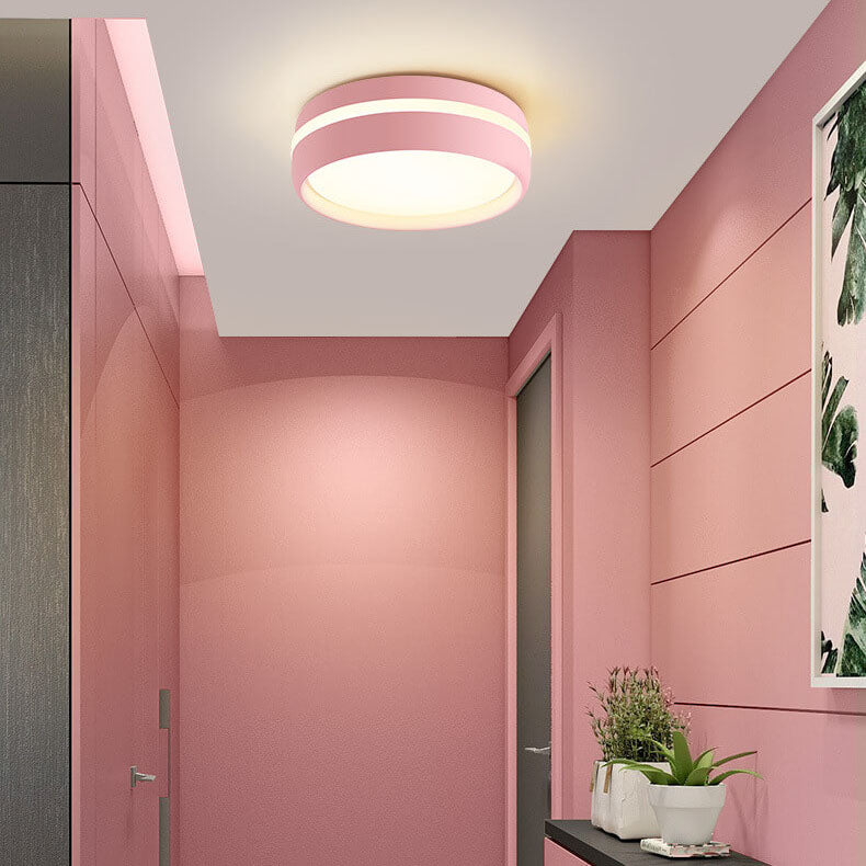 Plafonnier Led Encastré Rond Créatif En Fer Macaron