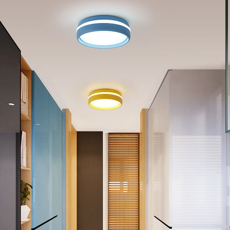Plafonnier Led Encastré Rond Créatif En Fer Macaron