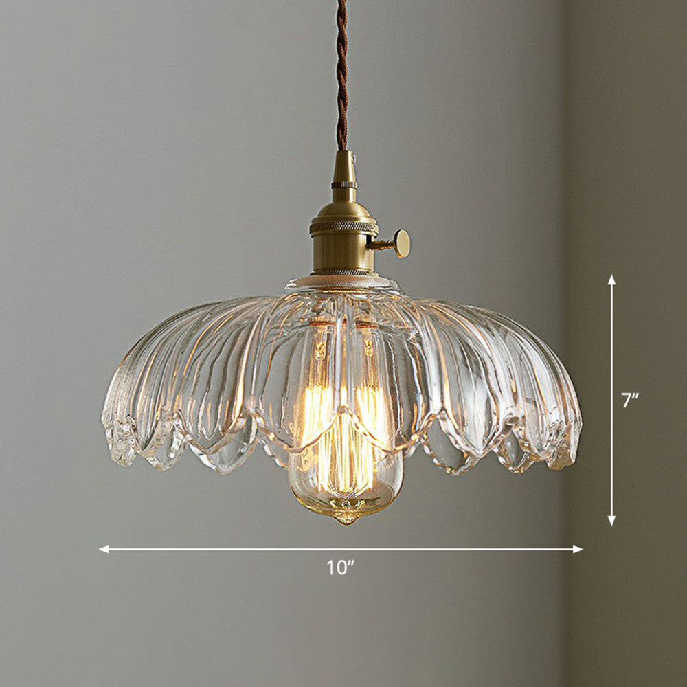 Nulina - Lampe Suspendue Vintage En Verre Avec Fleurs