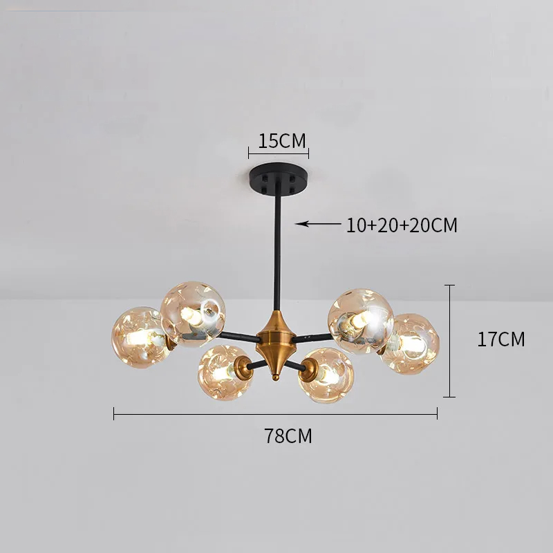 Nillan - Lustre Moderne En Verre Soufflé