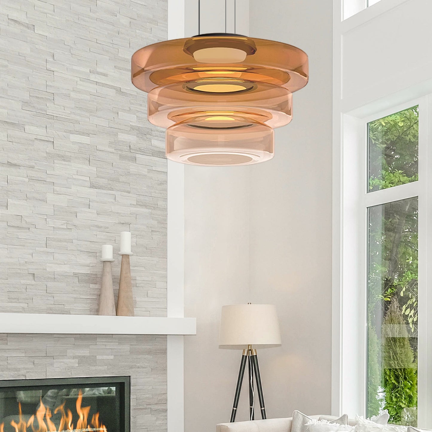 Naldor - Lampes Suspendues En Verre De Style Bauhaus
