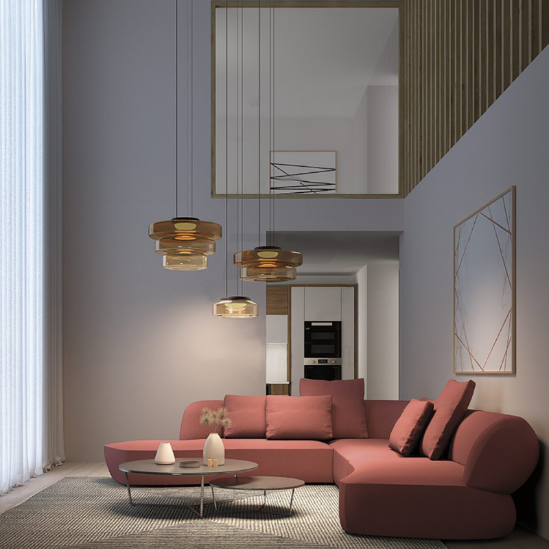 Naldor - Lampes Suspendues En Verre De Style Bauhaus