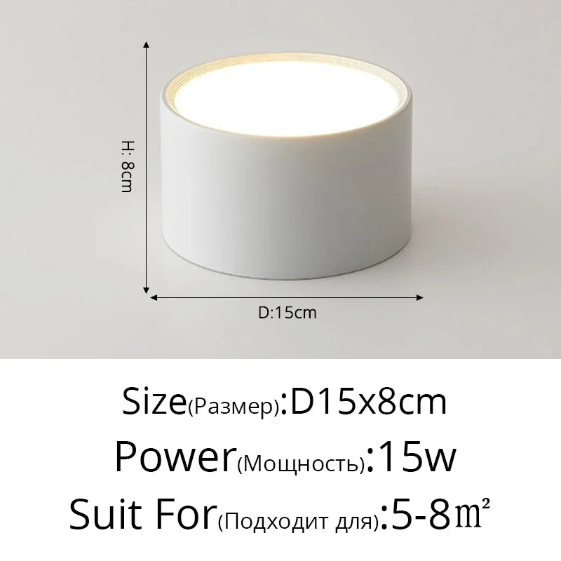 Spot De Plafond Led Rond En Métal