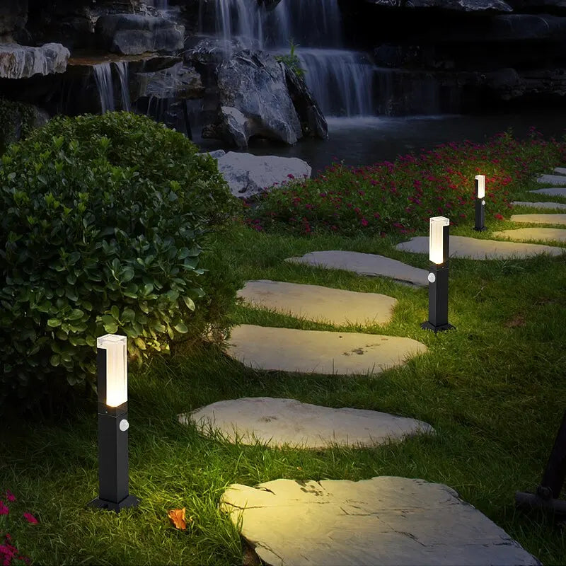 Lampe De Pelouse Led Avec Détecteur De Mouvement, Étanche, Pour L'Extérieur