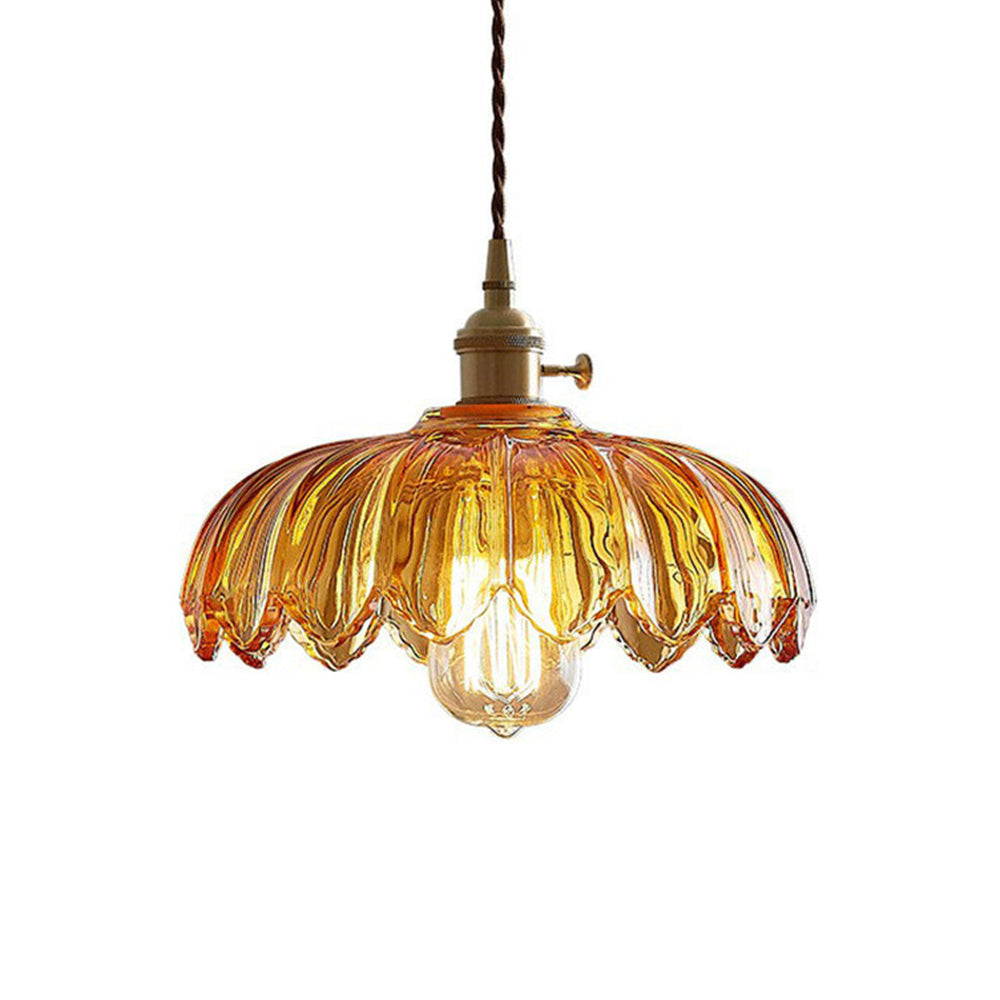 Nulina - Lampe Suspendue Vintage En Verre Avec Fleurs