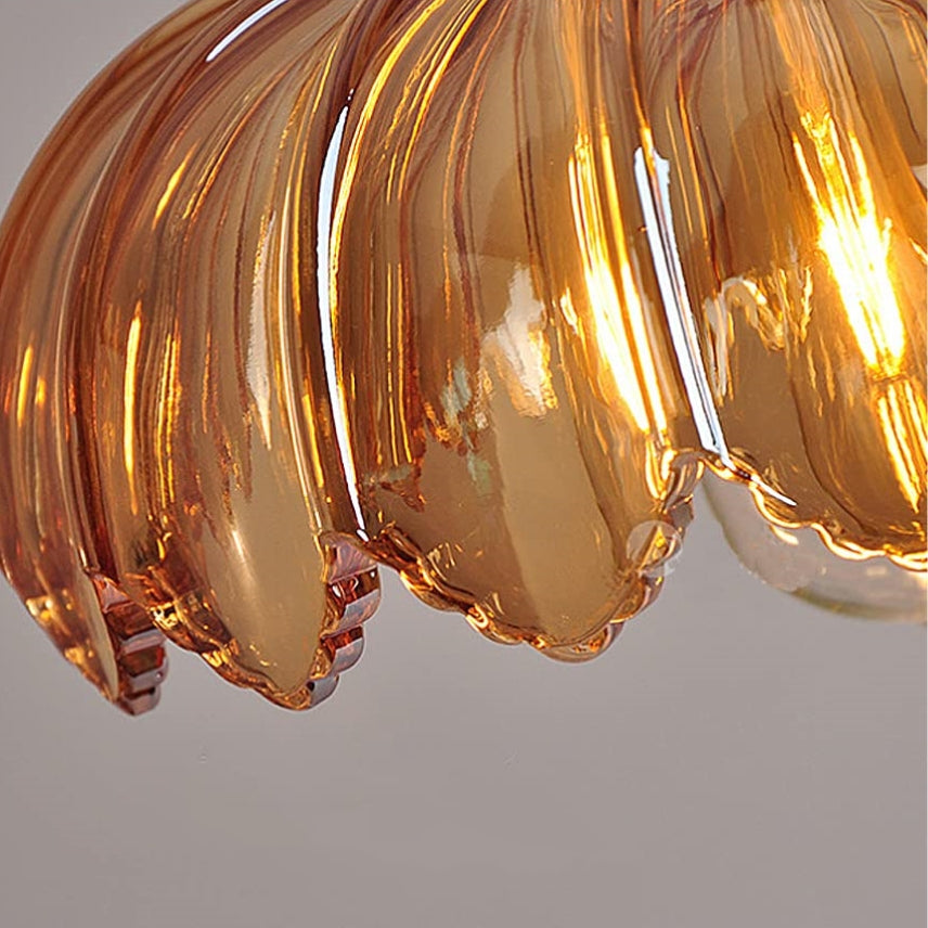 Nulina - Lampe Suspendue Vintage En Verre Avec Fleurs