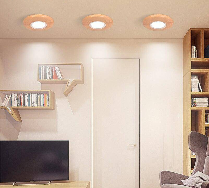 Plafonnier À Led Spot En Bois