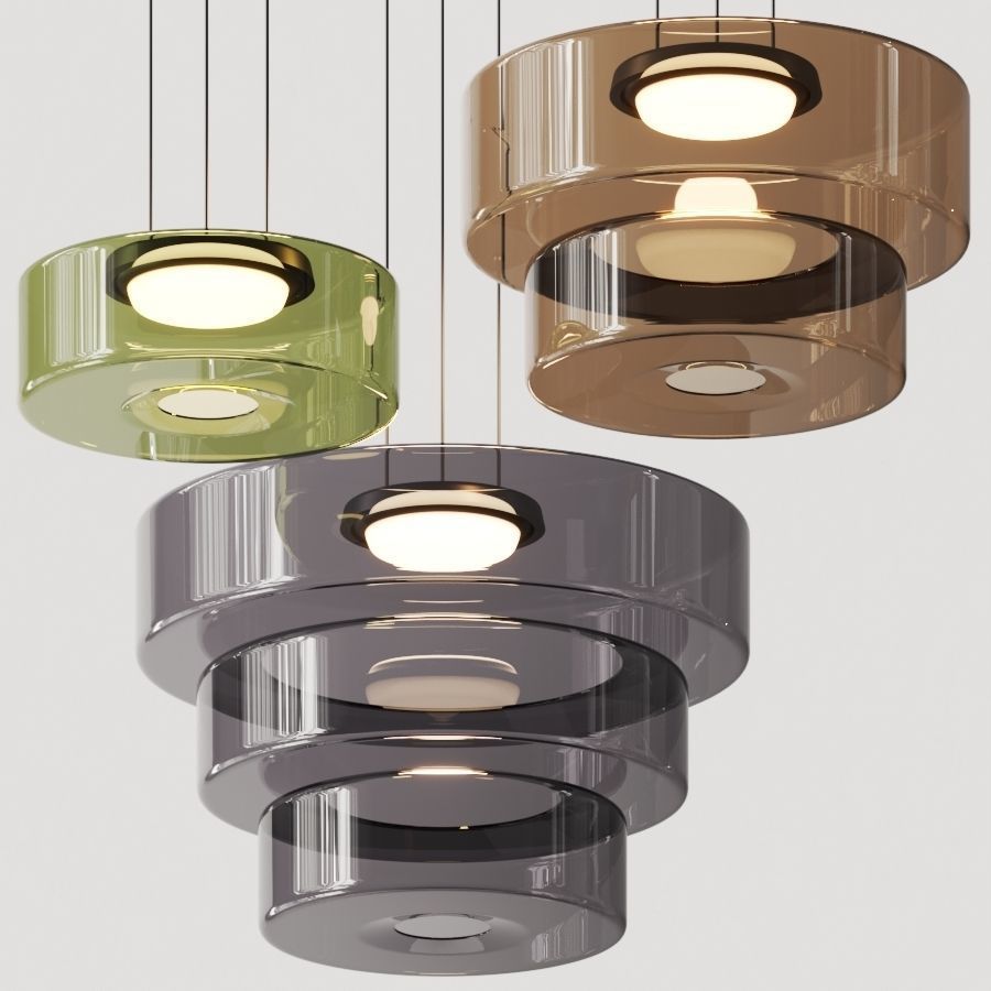 Naldor - Lampes suspendues en verre de style Bauhaus