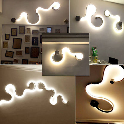 Applique Murale Moderne À Led Incurvée En Aluminium En Forme De Serpent À 1 Lumière