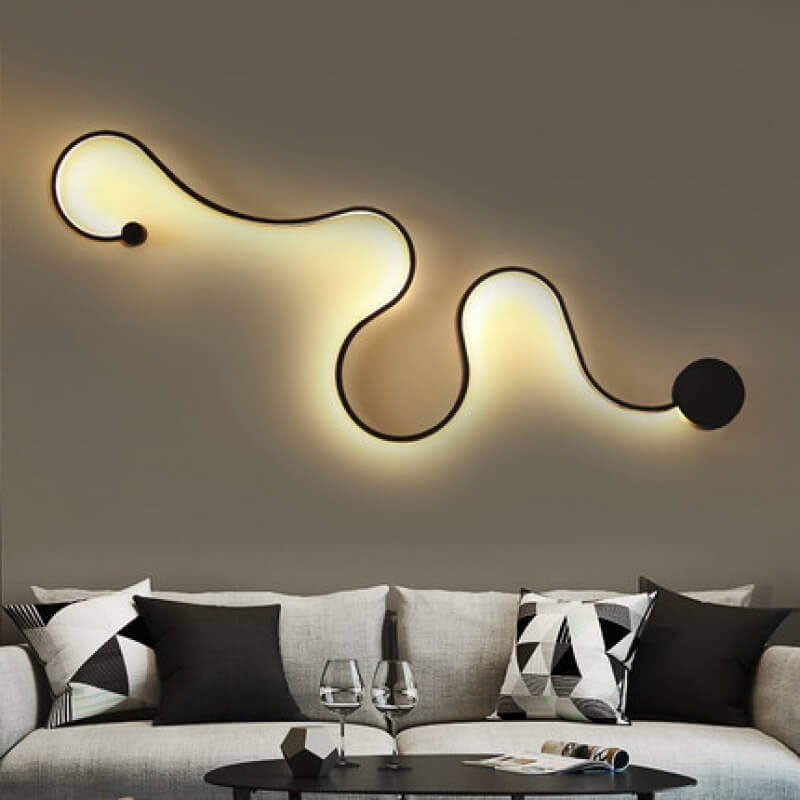 Applique Murale Moderne À Led Incurvée En Aluminium En Forme De Serpent À 1 Lumière