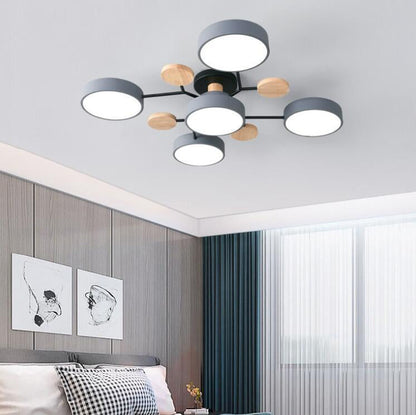 Plafonnier Semi-Encastré À Led De Style Scandinave Contemporain En Forme De Branche De Molécule Ronde Pour Le Salon