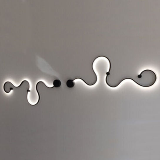 Applique Murale Moderne À Led Incurvée En Aluminium En Forme De Serpent À 1 Lumière