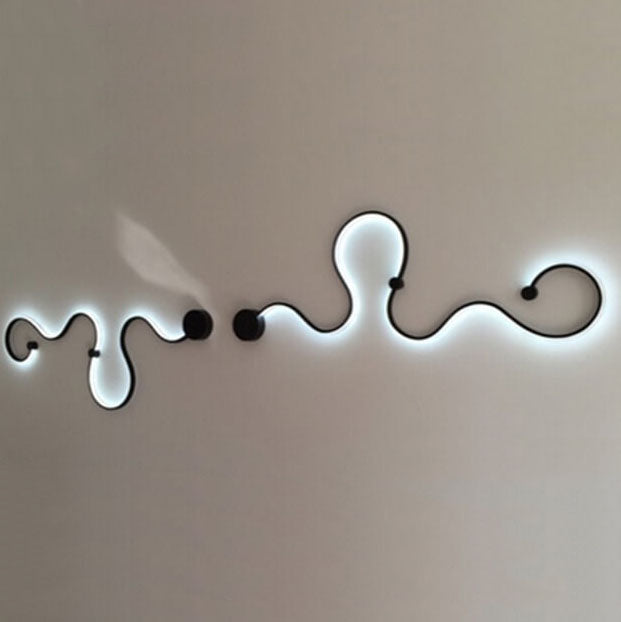 Applique Murale Moderne À Led Incurvée En Aluminium En Forme De Serpent À 1 Lumière