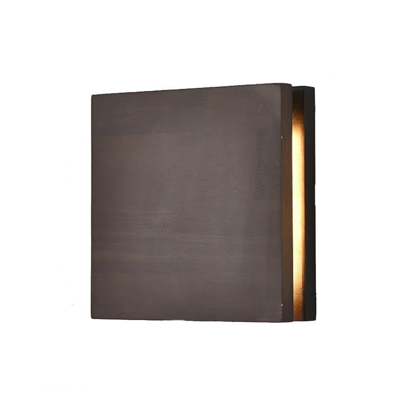 Applique Murale Led Rectangulaire En Bois Rond Japonais Wabi-Sabi