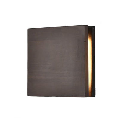 Applique Murale Led Rectangulaire En Bois Rond Japonais Wabi-Sabi