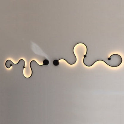 Applique Murale Moderne À Led Incurvée En Aluminium En Forme De Serpent À 1 Lumière