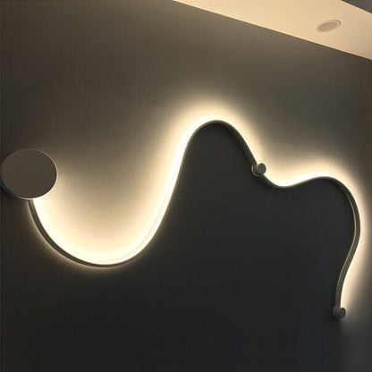 Applique Murale Moderne À Led Incurvée En Aluminium En Forme De Serpent À 1 Lumière