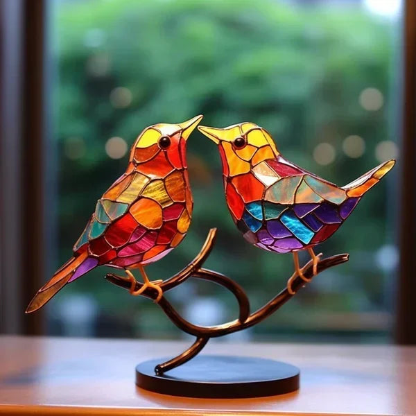 Luniere - Oiseaux En Verre Coloré Pour Une Décoration Intérieure Raffinée