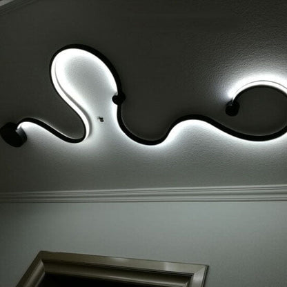 Applique Murale Moderne À Led Incurvée En Aluminium En Forme De Serpent À 1 Lumière