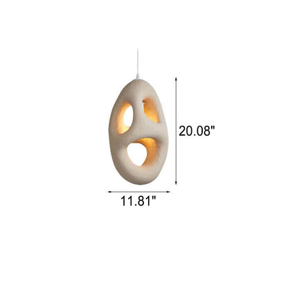 Suspension À 1 Lumière En Résine De Style Japonais Wabi-Sabi À Motif Géométrique Circulaire