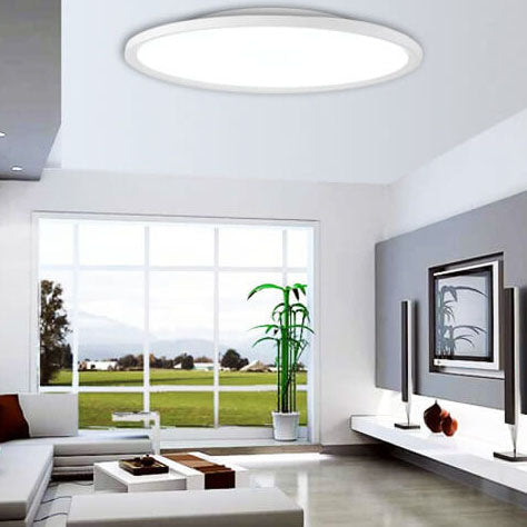 Plafonnier Led Encastré En Aluminium Acrylique Minimaliste Moderne À Abat-Jour Rond Pour Salon