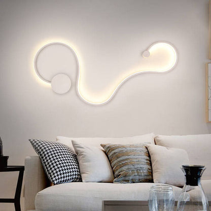 Applique Murale Moderne À Led Incurvée En Aluminium En Forme De Serpent À 1 Lumière