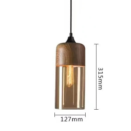 Lampe À Suspension Luxueuse Jevaglo En Verre Et Bois