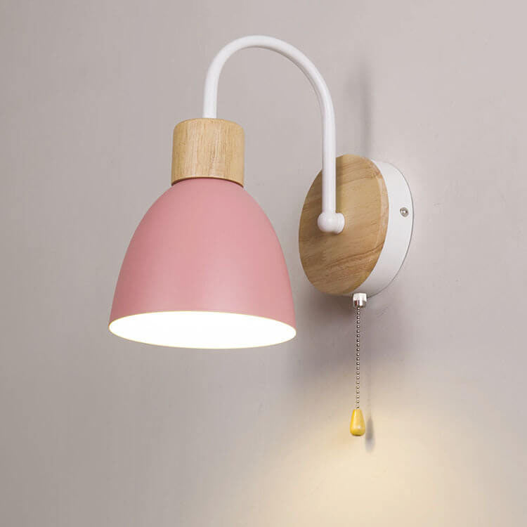 Applique Murale À 1 Ampoule Avec Interrupteur À Glissière Et Motif Macaron Nordique