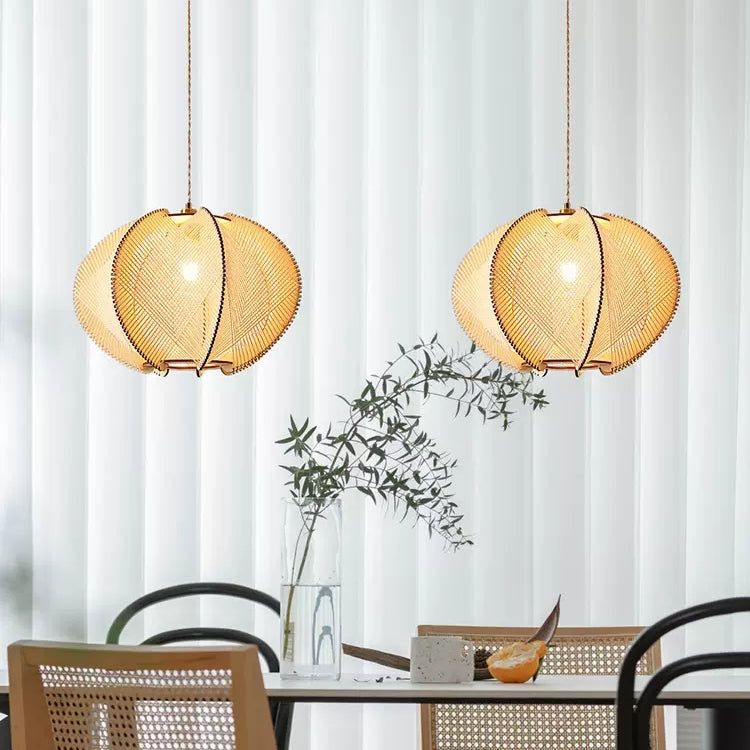 Lampes Suspendues En Bois Scandinaves Du Milieu Du Siècle