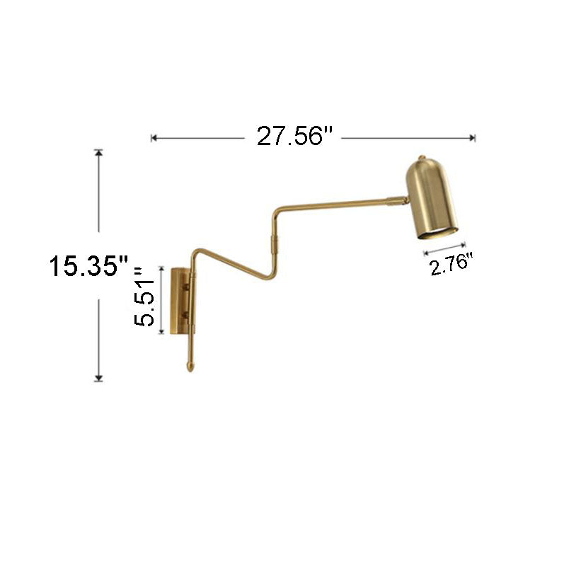 Applique Murale À Bras Pivotant En Fer À Long Poteau Créatif Nordique