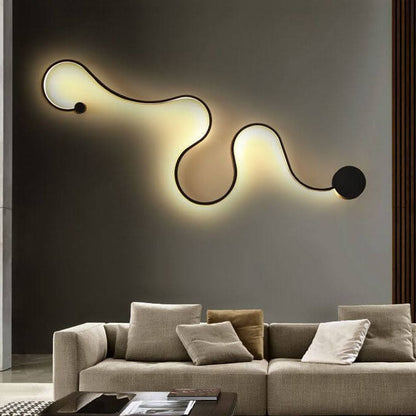 Applique Murale Moderne À Led Incurvée En Aluminium En Forme De Serpent À 1 Lumière