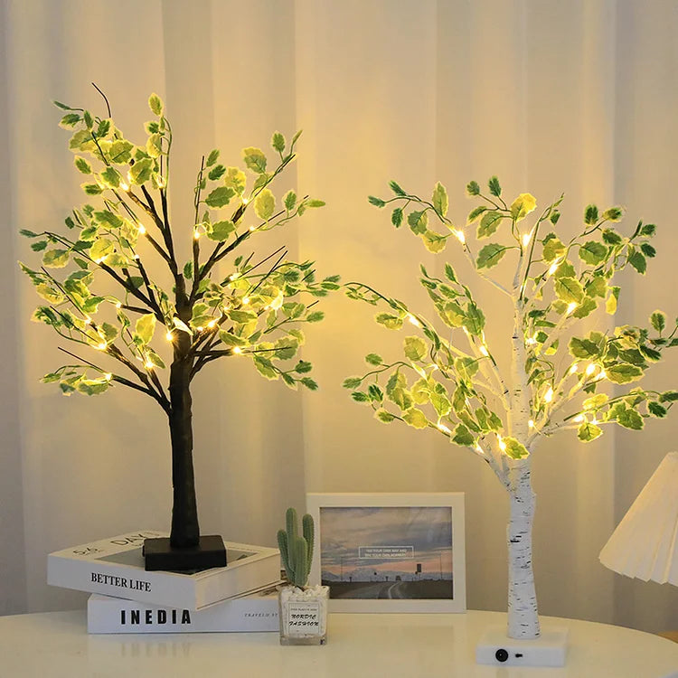 Guirlande Lumineuse Led Pour Sapin De Noël Avec Feuilles Vertes