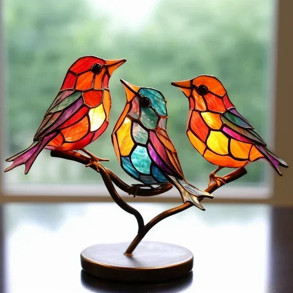 Luniere - Oiseaux En Verre Coloré Pour Une Décoration Intérieure Raffinée