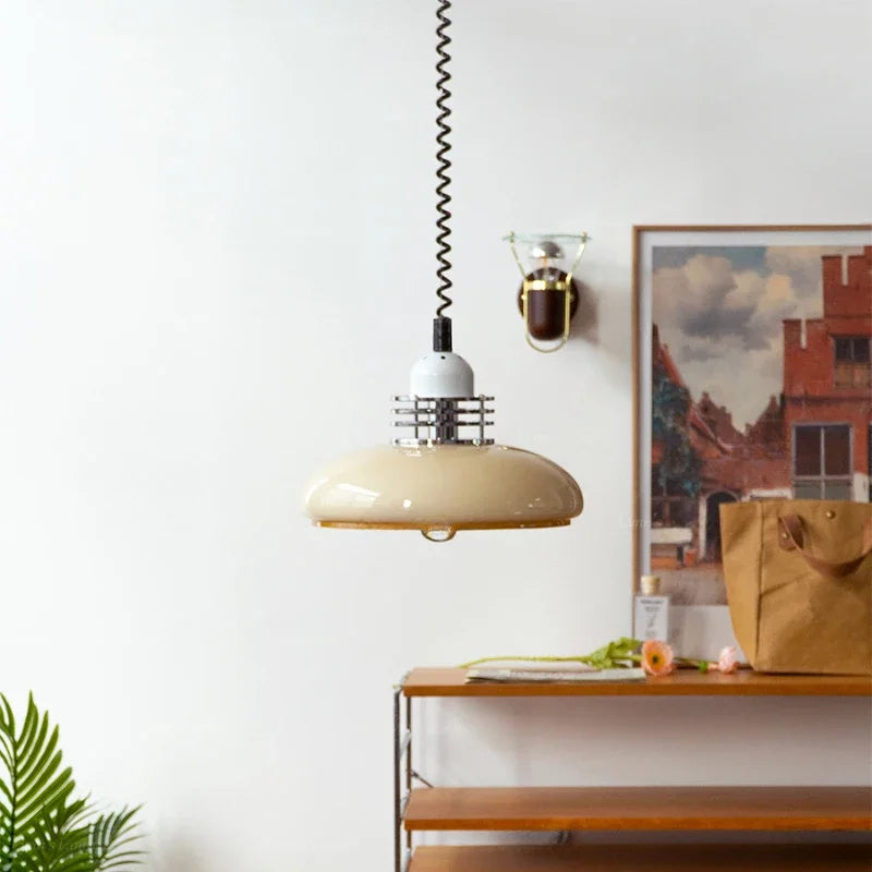 Lampe pendante en verre Bauhaus