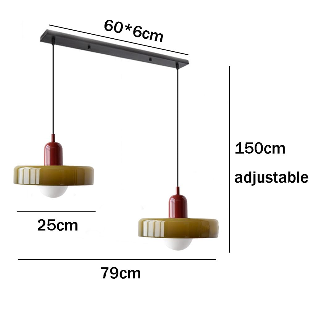 Suspension En Verre Bauhaus Moderne À 2 Têtes