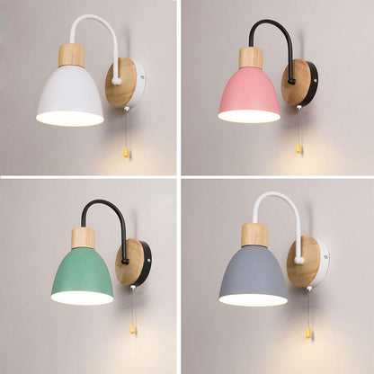 Applique Murale À 1 Ampoule Avec Interrupteur À Glissière Et Motif Macaron Nordique