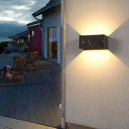 Applique Murale D'Extérieur Rectangulaire Moderne Et Étanche À Led Avec Éclairage Vers Le Haut Et Vers Le Bas