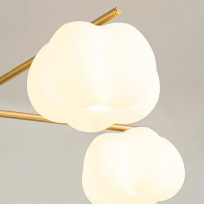 Lustre De Salon Créatif En Boules De Coton En Bois