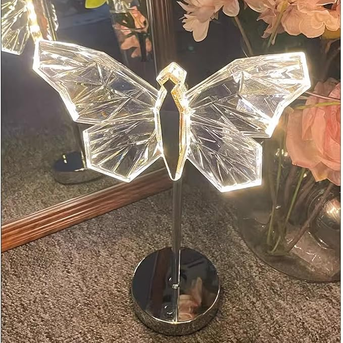 Lampe De Table En Cristal Papillon