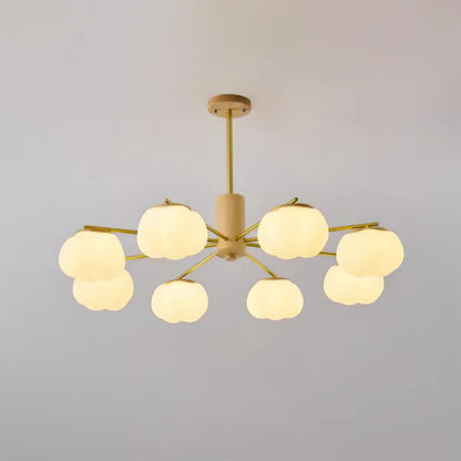 Lustre De Salon Créatif En Boules De Coton En Bois