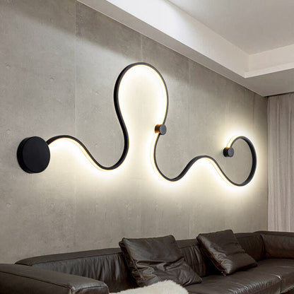 Applique Murale Moderne À Led Incurvée En Aluminium En Forme De Serpent À 1 Lumière