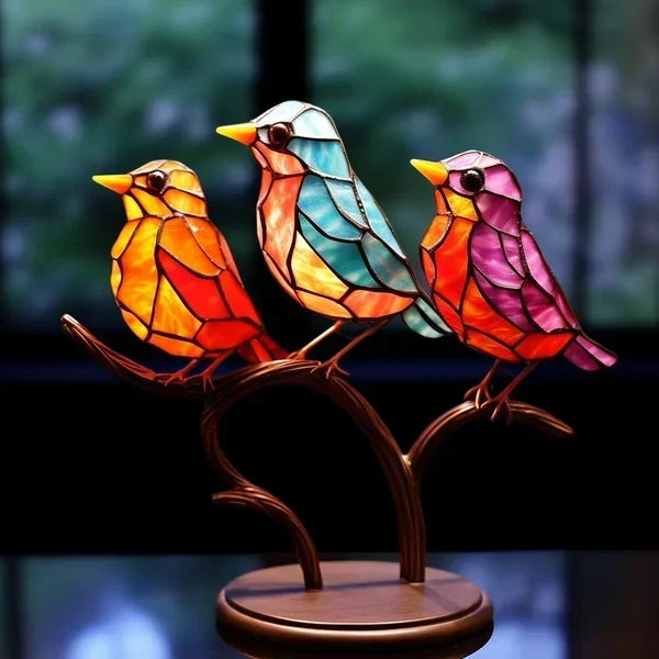 Luniere - Oiseaux En Verre Coloré Pour Une Décoration Intérieure Raffinée