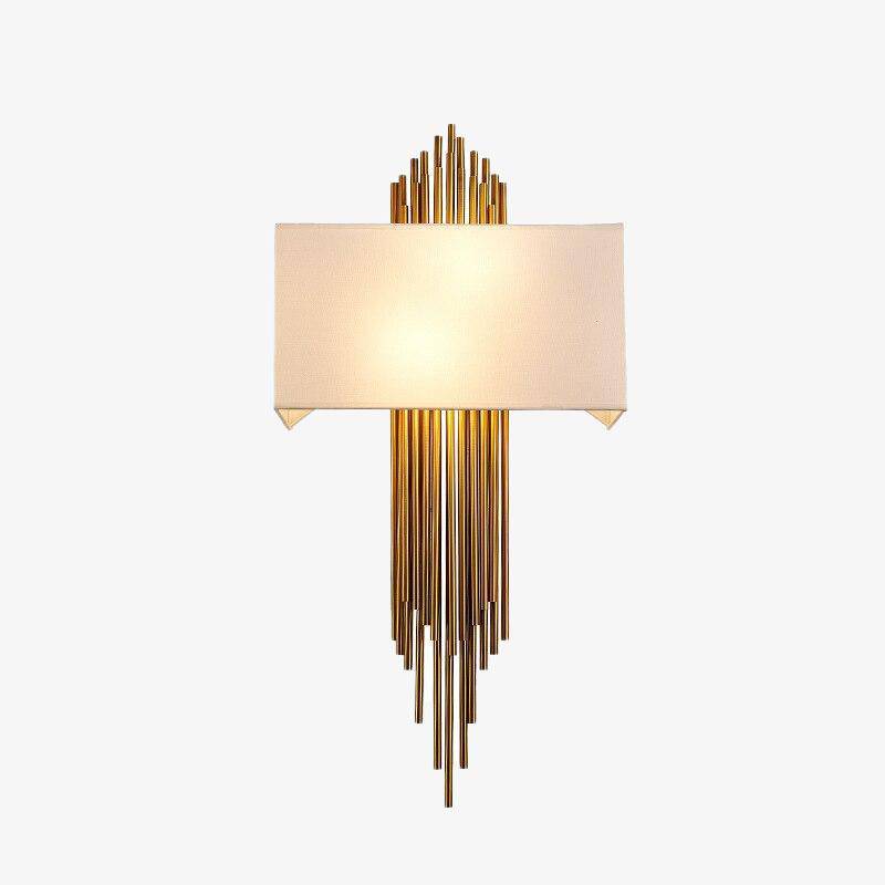 Applique Murale Design À Led Dorée Avec Abat-Jour Blanc