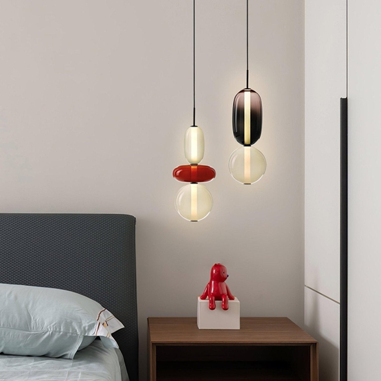 Lampe pendante en verre confit